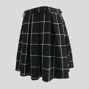 Hot Topic Black Grid Check Pleated Preppy Punk Mini Skirt Size S